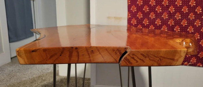 How to avoid live edge wood slab crack